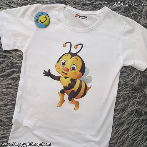 تیشرت با طرح زنبور کارتونی کد T - 3102 یا طرح دلخواه شما