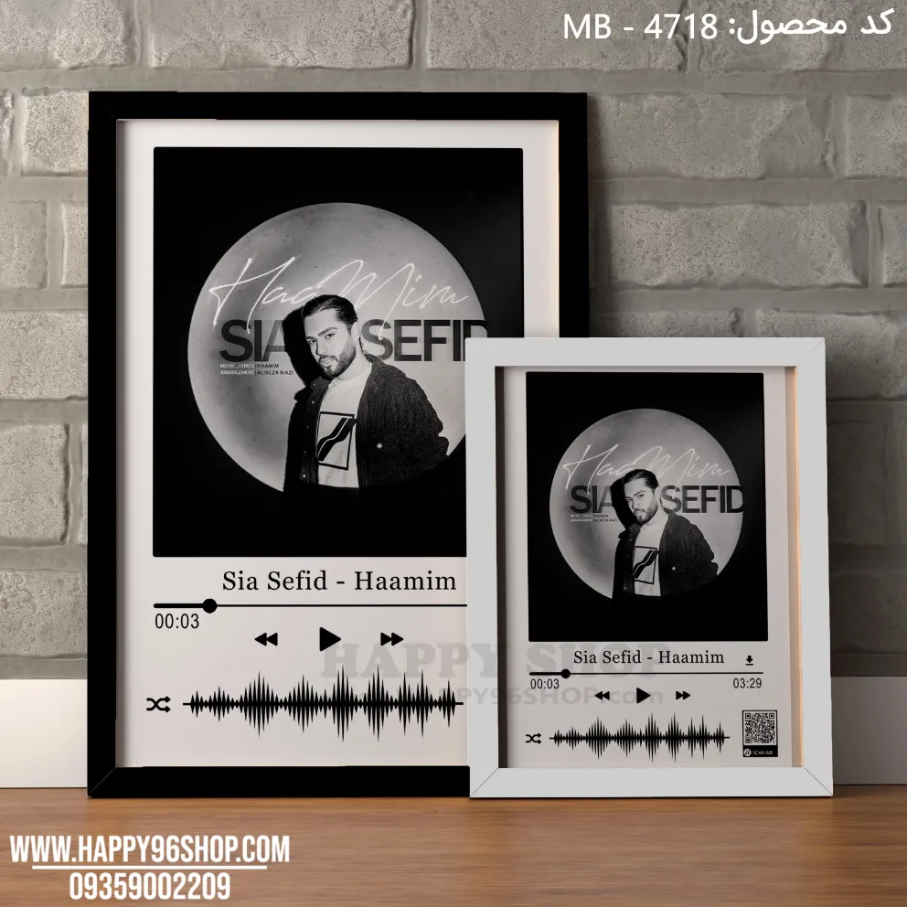تابلو موزیکال حامیم آهنگ سیاه سفید کد MB - 4718